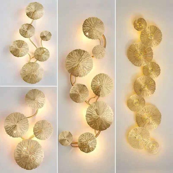 

wall lamps art lotus leaf retro lamp study living room decoration lighting