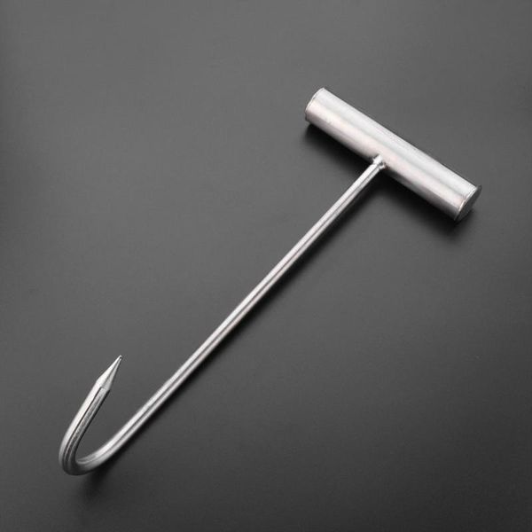 

hooks & rails stainless steel hook practical pork roasted t-hook useful beaf chicken kitchen tool for home shop (20cm)