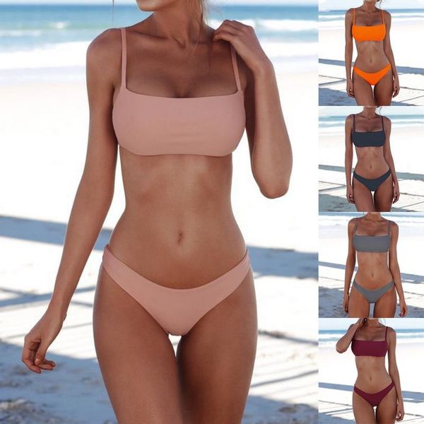 

women's swimwear summer holiday brazilian bikini set push up unpadded women vintage swimsuit beach suit bathing suits drop ship, White;black