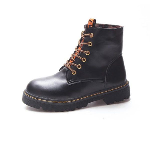 

boots europe and america autumn winter waterproof women's wild thick-soled motorcycle four colors optional., Black