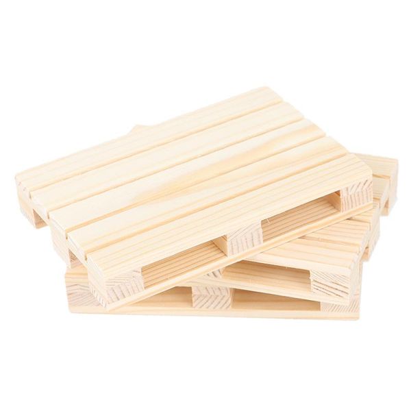 

mats & pads 1pcs mini wooden pallet beverage coasters for and cold drinks insulation pad cup pot mat 12*8*2cm