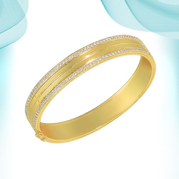 

women's ethnic fashion punk style crystals bangle customized costume copper gold color imitation glossy round bright jewelry bracelets, Black