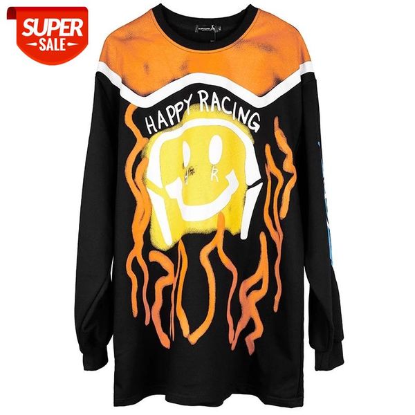 

uncledonjm smile hoodies sweatshirts japanese streetwear harajuku punk clothes graffiti wy035 #dp5b, Black