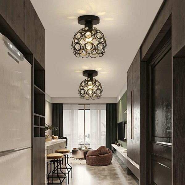 

modern k9 crystal nordic led ceiling lamp interior decoration aisle balcony kitchen bedroom staircase bathroom metal light lights