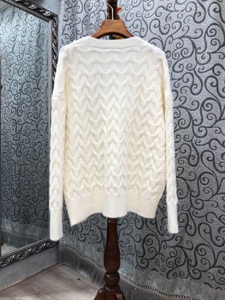

skirt autumn winter fashion jackets twist knitting hand made beading deco long sleeve casual cardigan coat, White