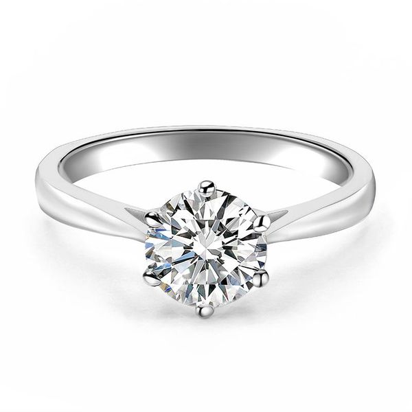 

cluster rings 925 sterling silver ring 0.5ct 1ct classic style diamond jewelry moissanites wedding party anniversary for women, Golden;silver