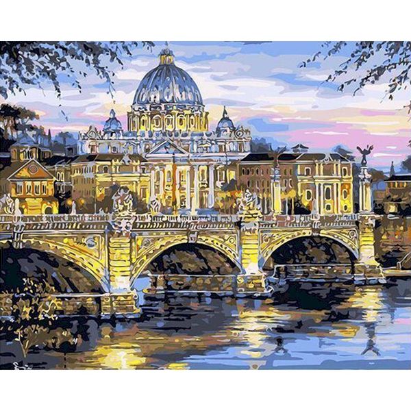 

paintings gatyztory framed painting by numbers landscape church coloring for adults acrylic paints set home wall decor