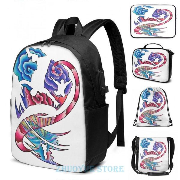 

backpack funny graphic print skydive color bomb usb charge men school bags women bag travel laptop