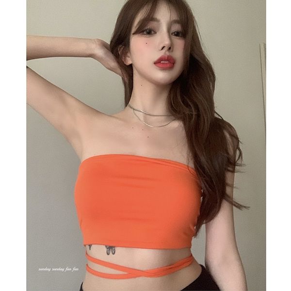 

brassiere women's style, and tight, with summer bandage design, short open back chest wrapped jacket, Black;white