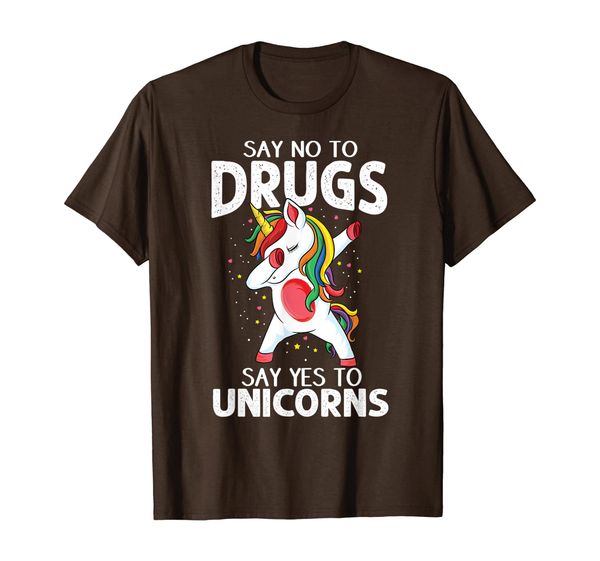 

say no to drugs say yes to unicorns red ribbon week t-shirt, White;black