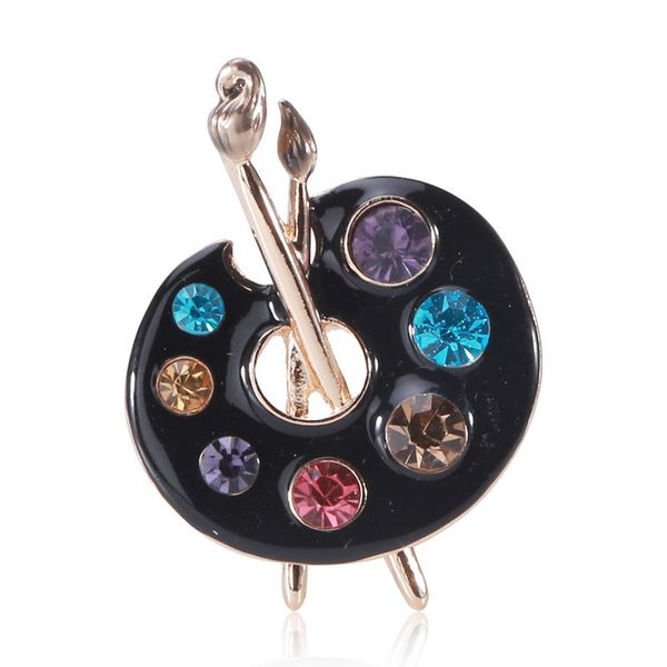 

factory new creative enamel oil dripping diamond drawing plate brooch fashion simple coat pin christmas
