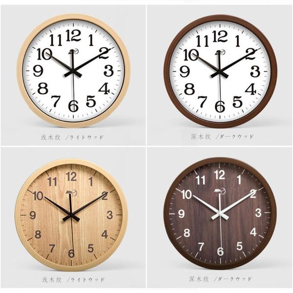 

wall clocks clock 12 inch creative digital round wooden decorative big home christmas decoration accessories