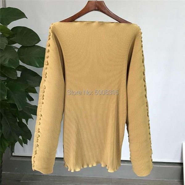 

women's blouses & shirts azores pleated blouse boat neck twisted edges long sleeves fashion oversized 2021ss, White