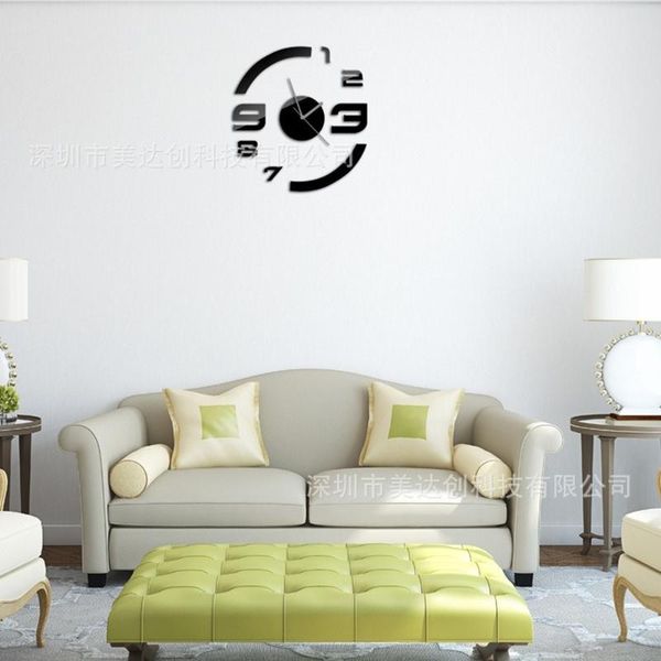 

manufacturers approve 3d acrylic craft stereo hanging clock creative digital mirror sticker living room wall clocks