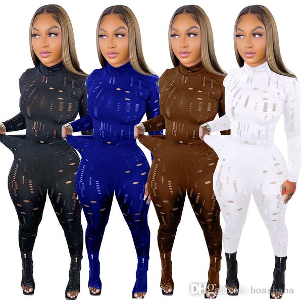 

see through hollow out two piece sets women streetwear short sleeve leggings skinny slim net plaid hole set, White