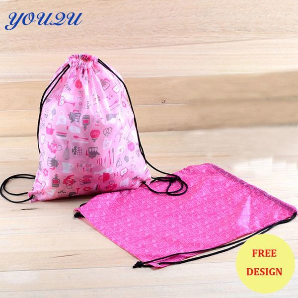 

shopping bags environmental durable recycle polyester bag drawstring low price