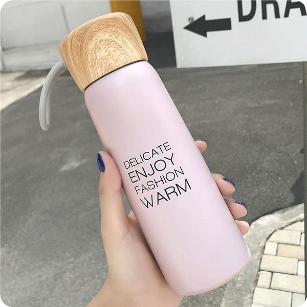 

water bottles thermal insulation 500ml with rope grain lid design 304 stainless steel body applicable for outdoor sports