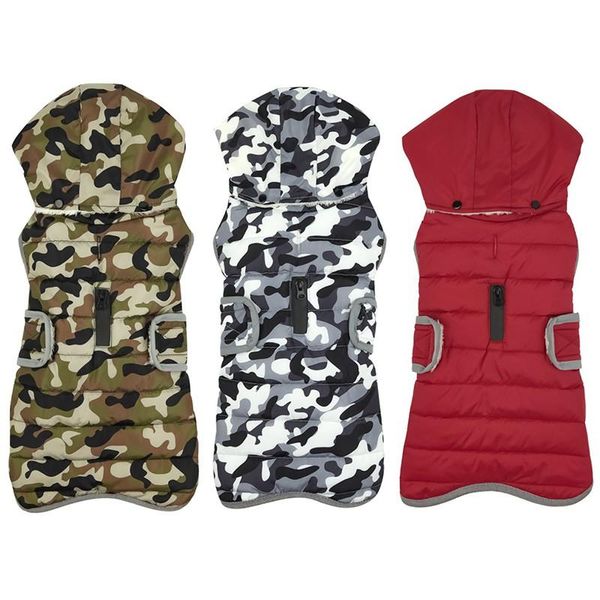

dog apparel warm winter clothes outfit coat for small medium large windproof hoodies pet clothing fleece lined puppy jacket