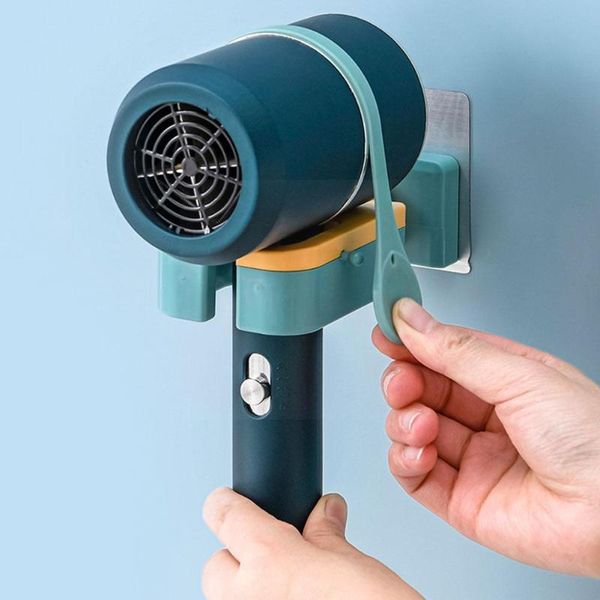 

hooks & rails 1pcs plastic rotatable hair drier holder wall-mounted dryer hook accessories washroom bathroom storage rack hairdryer t9t8