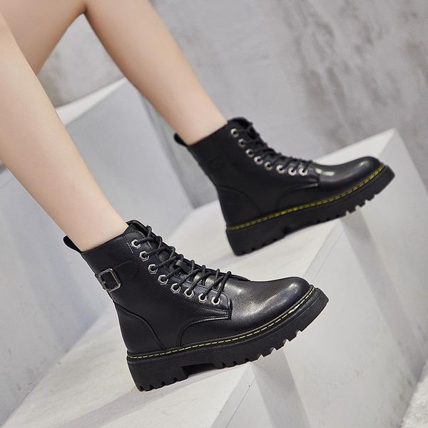 

boots plush women england 2021 autumn and winter wild student thick-soled short women's warm, Black