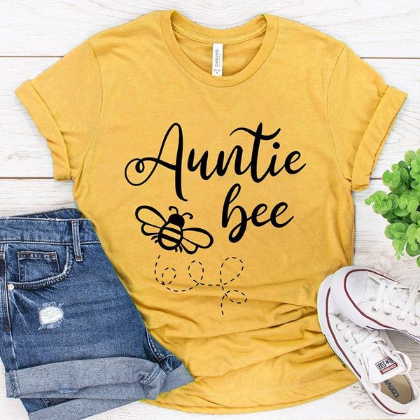 

women's t-shirt auntie bee help more bees t shirts women cotton plus size graphic nature black white global earth day shirt drop