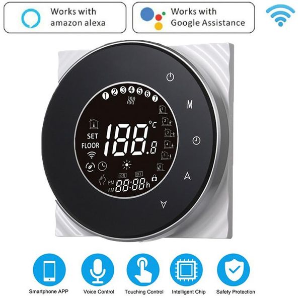 

smart home control life wifi thermostat electric floor heating water /gas boiler temperature controller for google home/alexa lcd