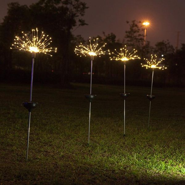 

solar led firework light 90 120 150led outdoor garden decorative lights for walkway backyard christmas decora lawn lamps