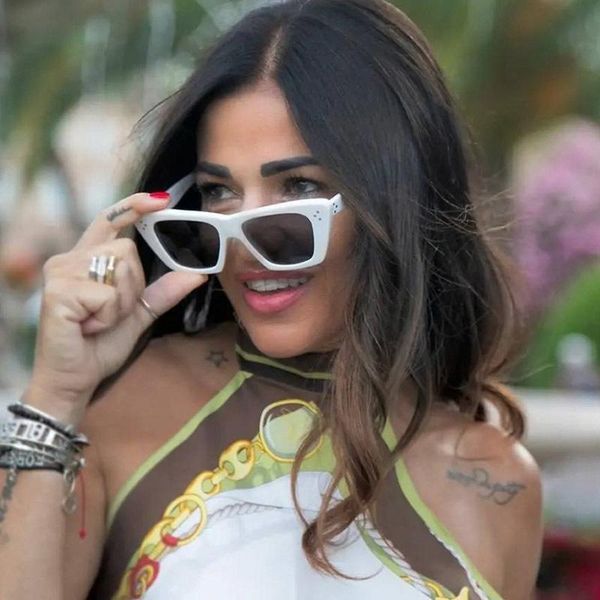 

sunglasses unique timeless brand cat eye women men trendy square sun glasses female fashion matching white shades oculos uv400, White;black
