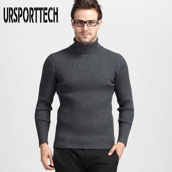 

ursporttech mens turtleneck pullovers sweater winter casual solid knitted turtleneck wool sweater fashion men pullover homme 210528, White;black