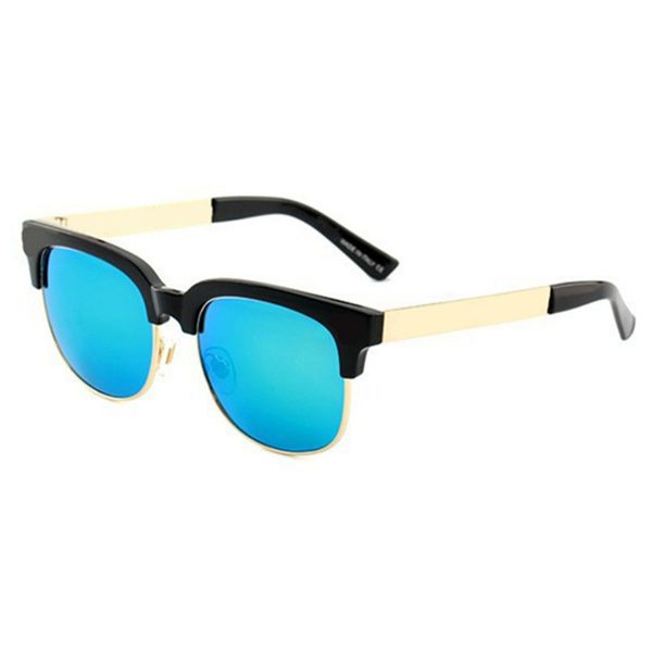2166 Дизайнерские солнцезащитные очки в стиле ретро, плоские очки в круглой оправе, Классические винтажные брендовые солнцезащитные очки для мужчин, женщин, вождения, UV400, металлическая полуоправа с линзами