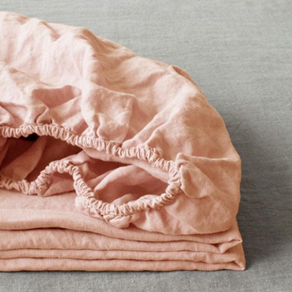 

sheets & sets 100% wahsed french linen sheet flax bedding fitted queen king size soft mattress cover with elastic band cubrecama