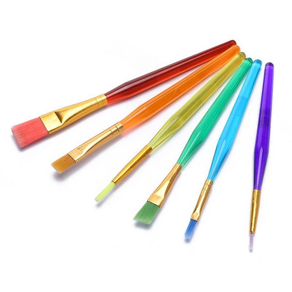 

makeup brushes 6pcs colorful nylon hair paint brush set artist watercolor oil for children student stationary painting supplies