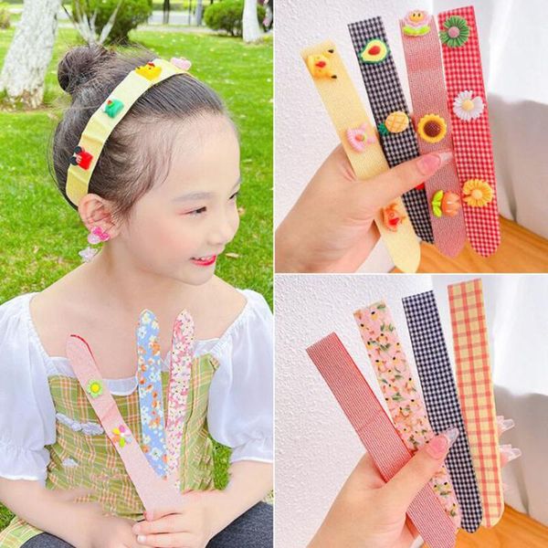 

hair accessories 2pcs children cartoon flower bangs stick hairbands baby girls lovely broken artifact headbands kids, Slivery;white