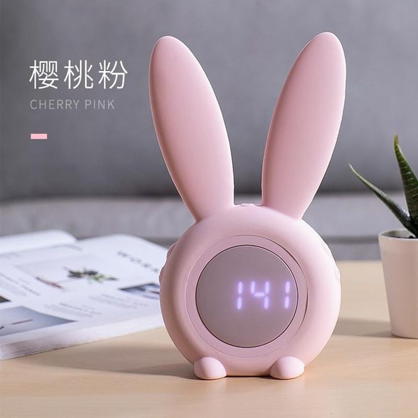

desk & table clocks cute cartoon digital clock led intelligent date temperature bedroom electronic reloj mesa home decor db60sz
