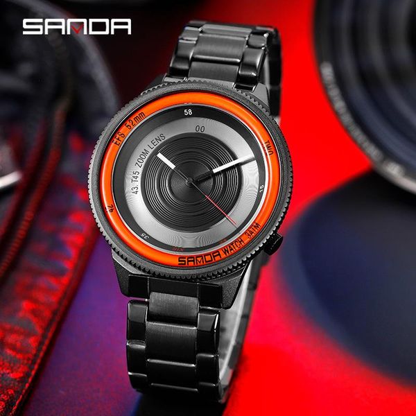 

wristwatches sanda fashion mens watches waterproof clock male sports quartz watch men relogio masculino, Slivery;brown