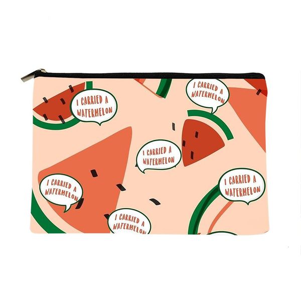 

cosmetic bags & cases women tasty watermelon printed make up bag fashion cosmetics organizer for travel colorful storage lady