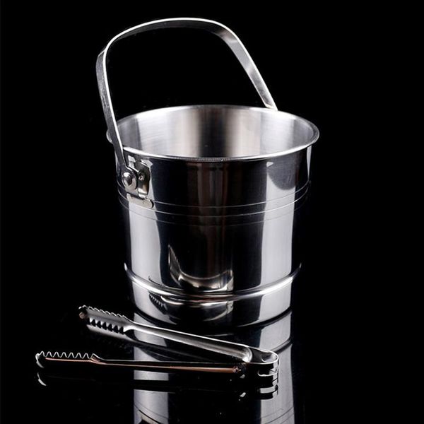 

ice buckets and coolers club portable barware bar cooler container keg tools stainless steel champagne with lid wine tongs party bucket