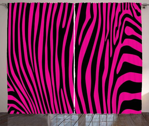 

curtain & drapes pink zebra curtains african animal wilderness jungle mammal fashion boho graphic living room bedroom window drap home decor