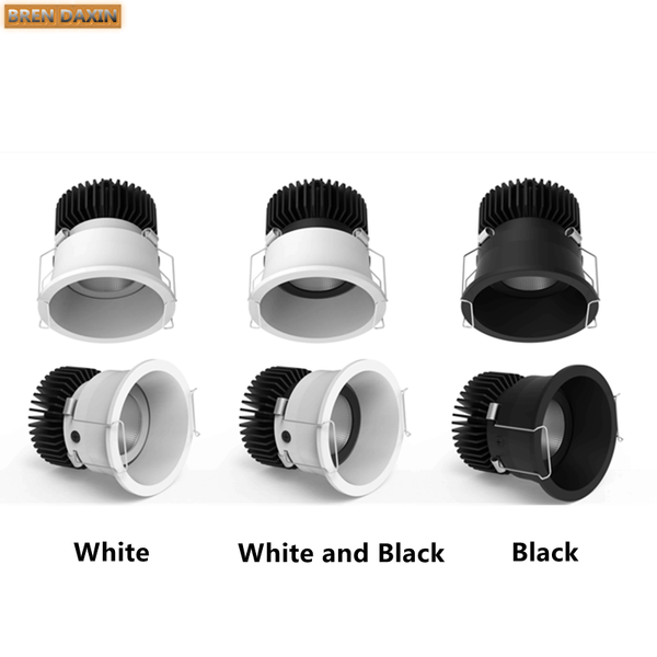

downlights dimmable led recessed downlight 7w 12w 20w 24w round cob spot light ac85-265v color 3000k 4000k 6000k for indoor ceiling lamp
