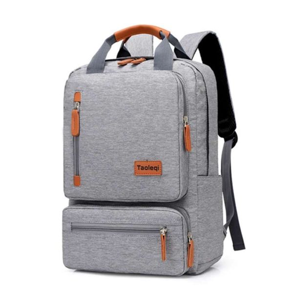 

fashion men casual computer backpack light 15.6 inch laplady anti-theft travel backpack gray student school bag 210929
