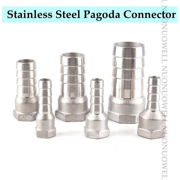 

watering equipments 1pc stainless female thread direct connetor aquarium fish tank hose pagoda joints air pump adapter garden water connecto