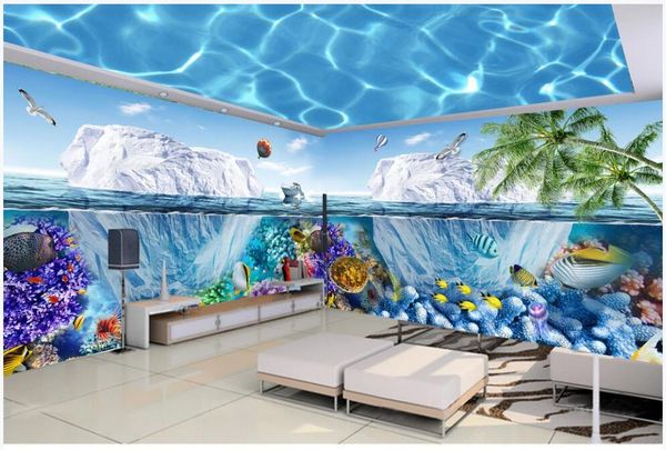 

3d p wallpaer custom mural ocean iceberg fish coral whole house decoration bedroom home decor 3d wall murals wallpaper for walls 3 d in the
