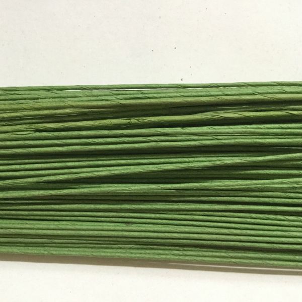 

2# 2mm paper covered floral wire stems 40cm length artificial flower stem in green for decorative flowers (100pcs/lot)