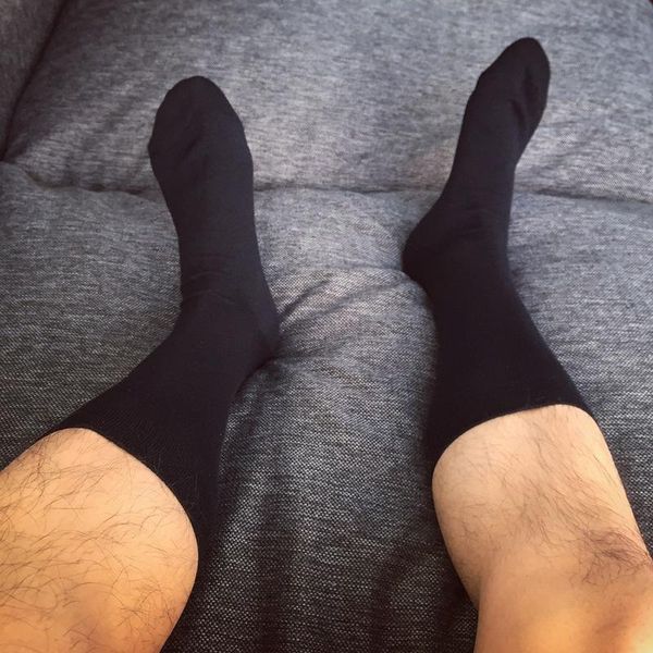 

men's socks 1pair fashion solid black color gay vers bottom men sports long tube streetwear comfortable