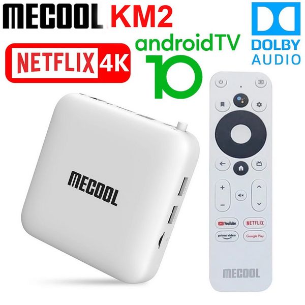 

mecool km2 smart tv box android 10 google certified tvbox 2gb 8gb dolby bt4.2 2t2r dual wifi 4k prime video media player