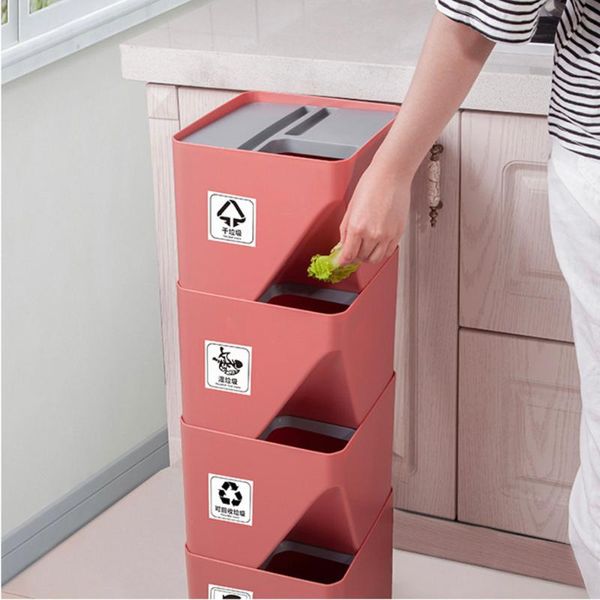 

waste bins creative kitchen trash can ecoco stackable mini recycle bin stacked sorting dustbin garbage cubo basura rubbish zero 5