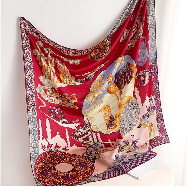 

scarves 100% mulberry-silk scarf 110x110 silk hand rolled edges pure sillk large scarfs designer wrap, Blue;gray