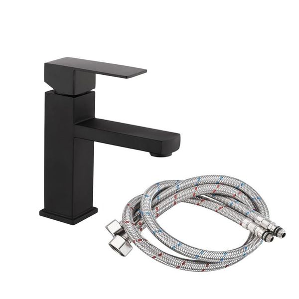 

bathroom sink faucets single handle square black basin faucet stainless steel accessories deck mounted tap