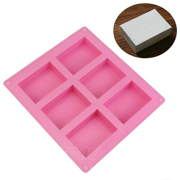 

pc 6-cavity plain rectangle soap mold silicone craft diy cake making mould tools