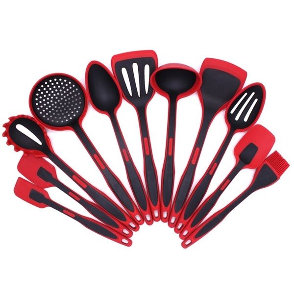 

set food grade full silicone of non stick pan special integrated cooking spatula leaky spoon kitchen utensils